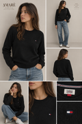 Maglione Tommy Hilfiger  Donna L Nero girocollo